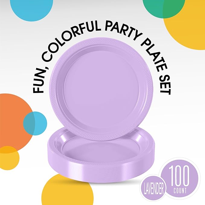 Orange Plastic Plates For Party 7" Orange Disposable Plates Heavy Duty 100 Pcs Plastic Dinnerware Sets Heavy Duty 350 GSM Disposable Dinnerware Set