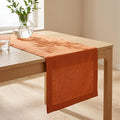 Solino Home 100% Pure Linen Dining Table Runner Orange, Fete 14 x 120 in | by SolinoHome