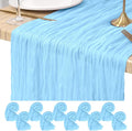 Pesonlook Cheesecloth Table Runner Light Blue, 10 Pack 17.7x108 inch, Long | by Pesonlook