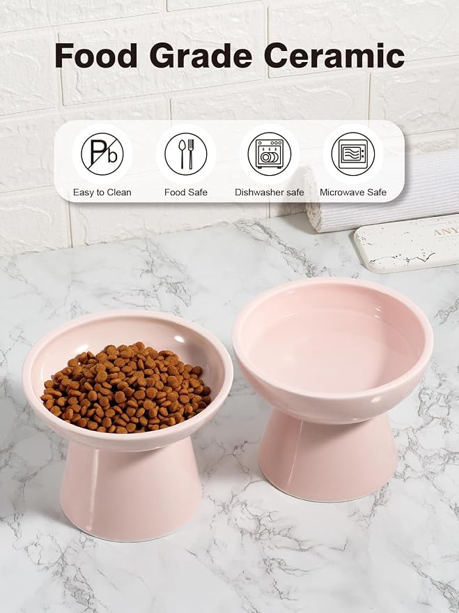 LoeJan Elevated Cat Food and Water Bowls Set - Image 6
