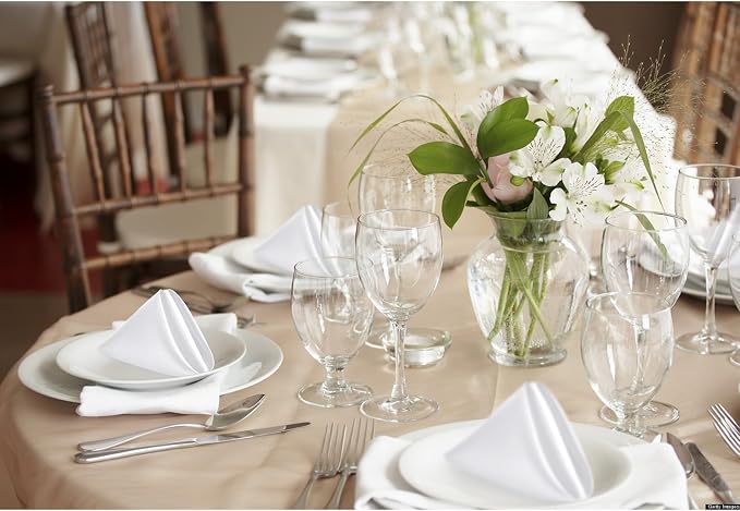 P Pothuiny 12 Pcs White Satin Napkins 17 x 17 Inch, Satin Cloth Napkins | - Image 7