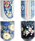 Japanese Tea Cups, 10 Oz Ceramic Handleless Coffee Mugs, Microwave Dishwasher by Jowgut