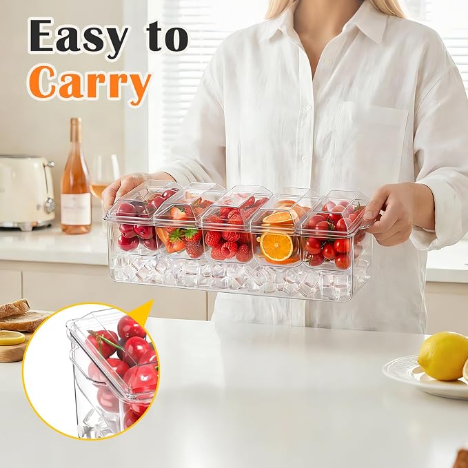 ARSTPEOE Condiment Tray, Chilled Condiment Server, Bar Accessories on Ice | - Image 6