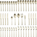Alata Potter Champagne Gold 45-Piece Forged Silverware Set by Alata