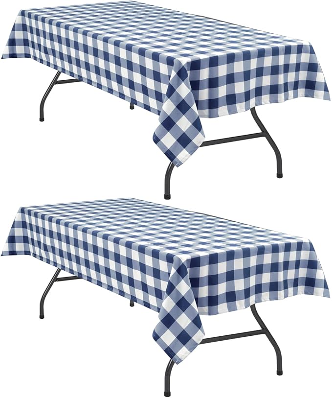 Checkered Tablecloth, 2 Pack, 54 x 108 inch, Stain and Wrinkle Resistant by Hiasan