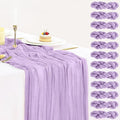 12 Pack Lavender Cheesecloth Table Runner 35x120inch, Boho Gauze Lilac Purple by BlueTopCoLtd
