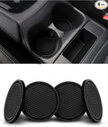 4 Pack Car Cup Coasters, Universal Non-Slip Silicone Cup Holder Inserts, Car Interior Accessories, Black