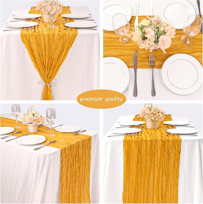 12 Pack 10Ft Cheesecloth Table Runner 35x120 Inch Boho Gauze Table Runner - Image 5