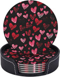 Watercolor Black Pink Red Heart Coasters by KiuLoam