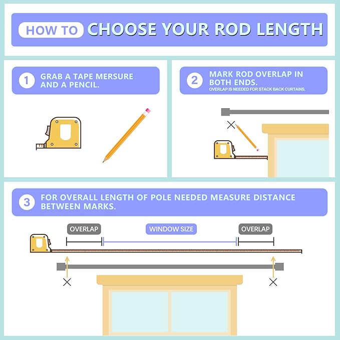 Curtain Rods for Windows 16 to 120 Inches Adjustable Length 1 Inch Diameter Window Curtain Rod with Aluminium Finials, Warm Gold