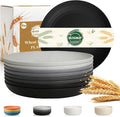 8 Inch Dinner Plates Set of 8, Wheat Straw Plates, Unbreakable Camping Plates by BUSOKIP