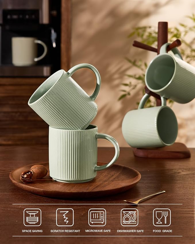 famiware Coffee Mug Set for 8, Star 16 oz Catering Mugs Cup Set - Image 4