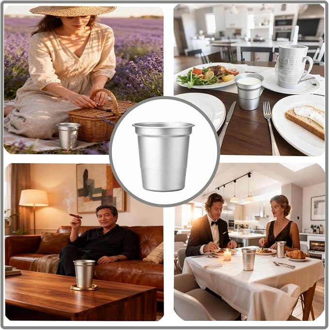 40 Pack 16oz Aluminum Cups Disposable Metal Cups 100% Recyclable & Reusable - Image 6