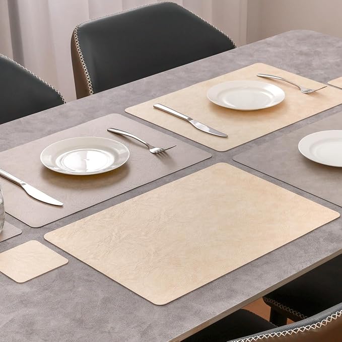 Vinyl Placemats Set of 6, Dual Sided Place Mats - Image 3