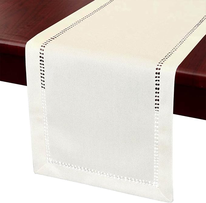 Grelucgo Handcrafted Solid Color Dining Table Runner, Double-Hemstitched by Grelucgo