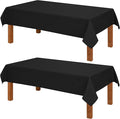 Hiasan 2 Pack Faux Linen Rectangle Tablecloth - Wrinkle and Stain Resistant Washable Table Cloth for Kitchen Dining Room Holiday Table Cover for Party Dinner, Black, 60 x 120 Inch