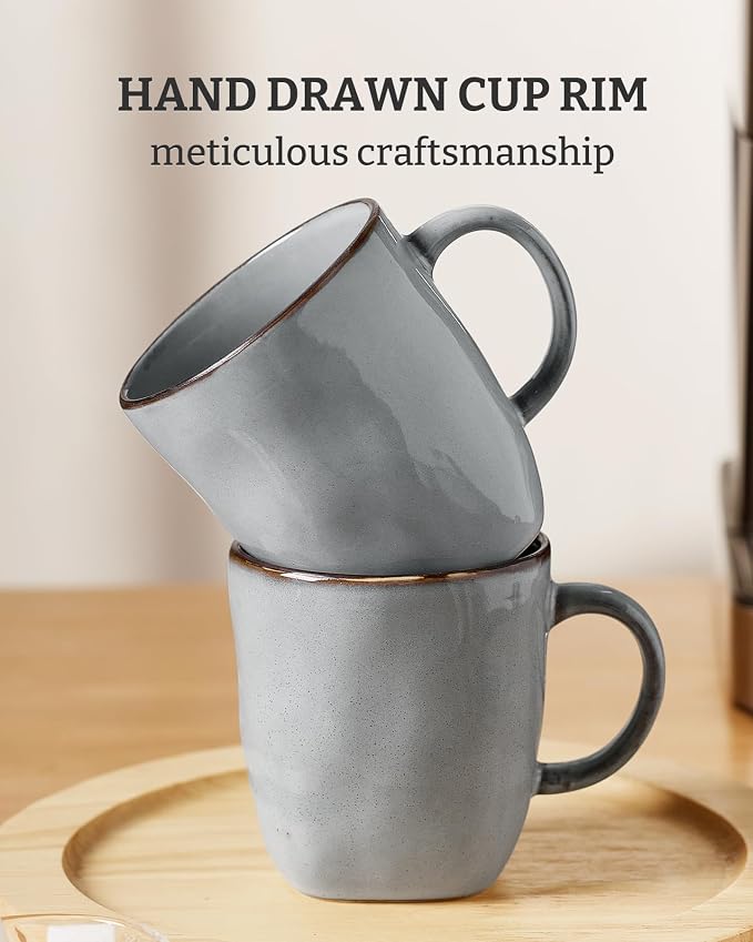 famiware Coffee Mugs Set of 8, Ocean Square 13oz Coffee Cup Set - Image 5