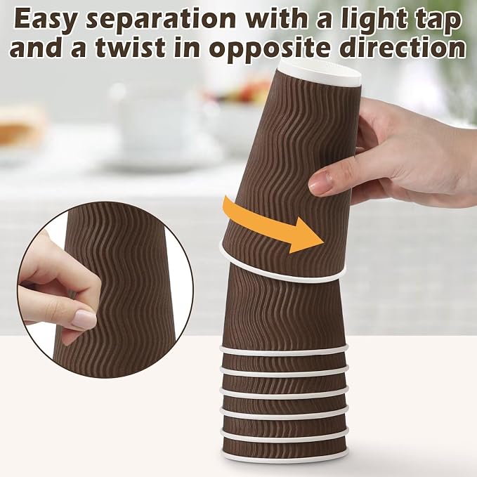 16 oz Insulated Disposable Paper Coffee Cups - Image 3