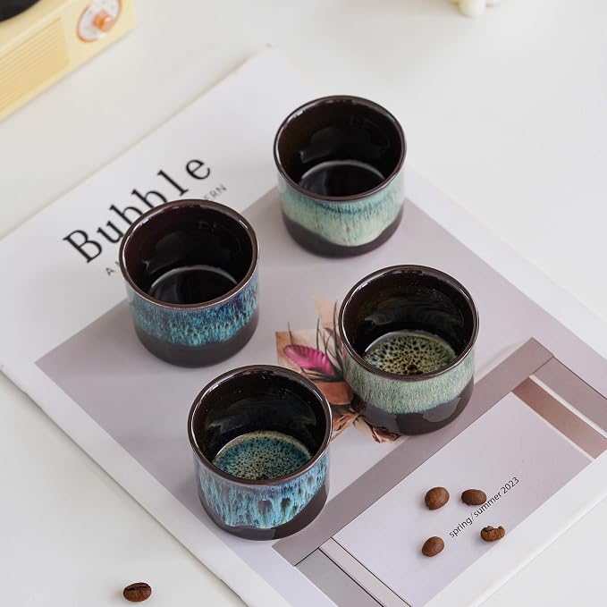 Espresso Cups Set of 2, Ceramic Espresso Cups, Expresso Shots Cups, 2.5oz Tea - Image 4