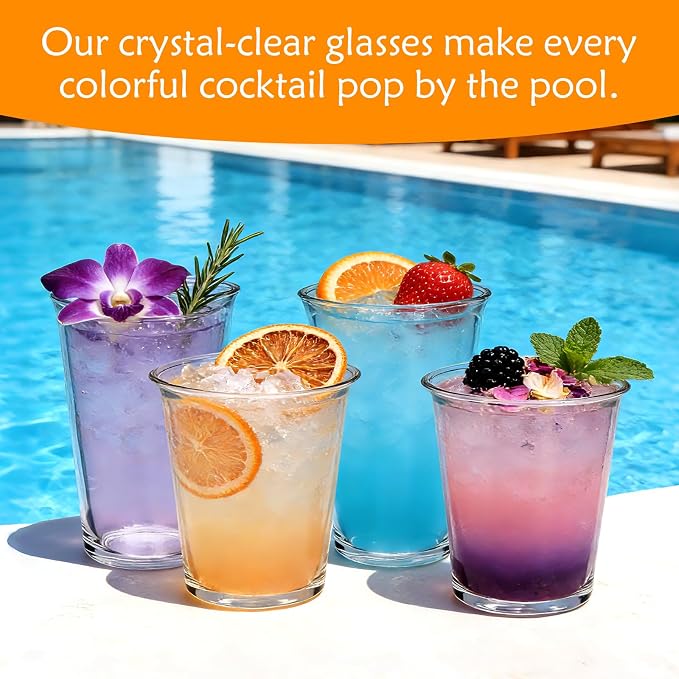 12 Pack Highball Glasses Set, 12 oz & 10 oz Stackable Thick Glass Cups | - Image 7