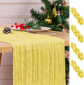 4 Pack Yellow Table Runner 17 x 108inch Cheesecloth Table Runner Boho Gauze by Lumaycens