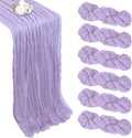 6 Pack Lilac Purple Cheesecloth Table Runner 35 x 120 Inch | Boho Gauze Cheese by Pepmily