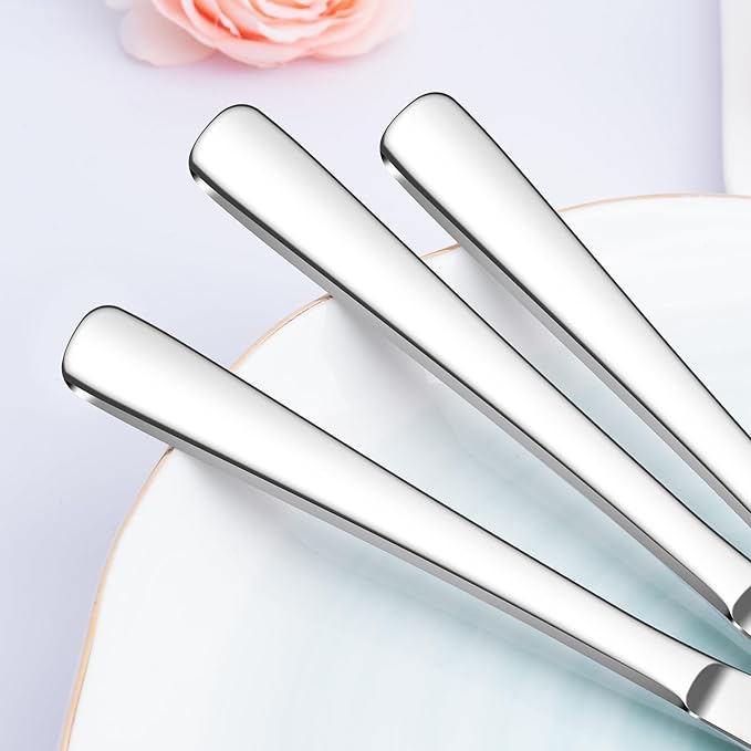 24 Pieces Butter Knives Set - 9 Inches Butter Knife, Food Grade Stainless Steel Dinner Knives Set, Mirror Polished Knife Silverware for Home, Restaurant, Kitchen, Dishwasher Safe