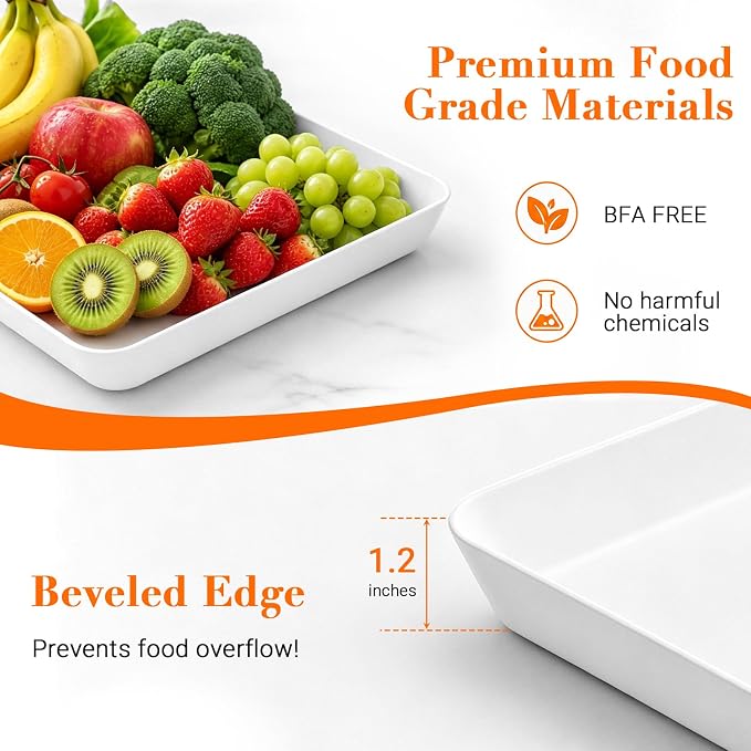 WOWBOX 4-Pack Reusable Plastic Serving Trays - Image 3