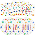 Birthday Plates & Napkins, Colorful Dots, 7 Inch, Disposable Paper Dinnerware by Unknown