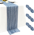 3Pack Dusty Blue Cheesecloth Table Runners 17x108inch Sheer Table Runner | by Seveups