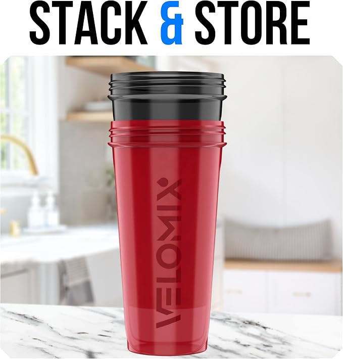 VELOMIX 2 Pack 28oz Protein Shaker Bottle - Image 5