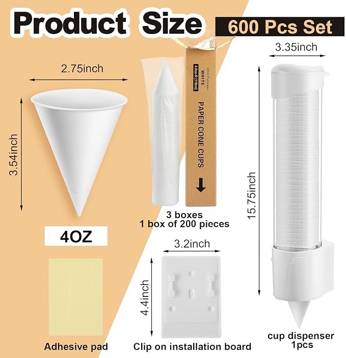 Roshtia 600 Pcs 4 oz Snow Cone Cups Disposable - Image 2