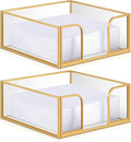 LemonRoad 2 Pcs Square Gold Napkin Holder by Unknown