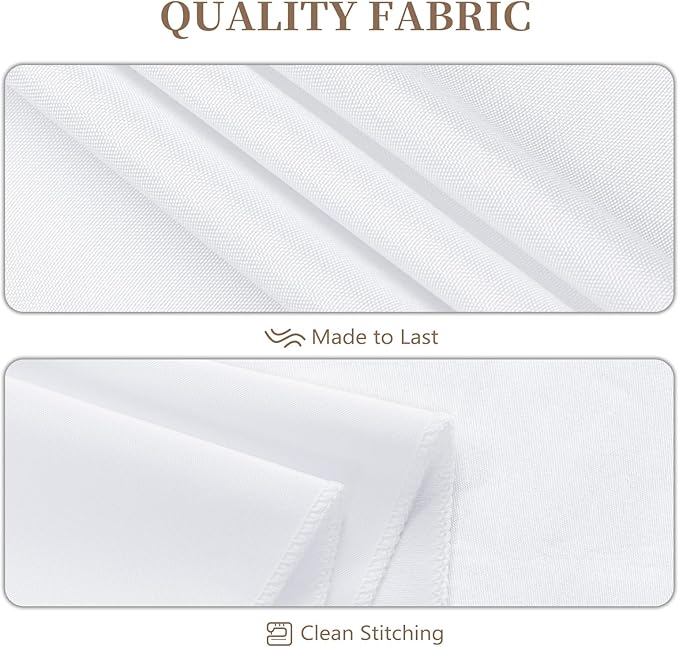 8 Pack Round Tablecloth 90 Inch White Table Cloth for Round Tables, Washable Polyester Tablecloth Stain and Wrinkle Resistant Decorative Table Cloth for Wedding Party Dining Banquet