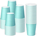 75 Pack 8 oz Disposable Paper Cups, Paper Coffee Cups- Blue | Hot Coffee Cups by BALDCC