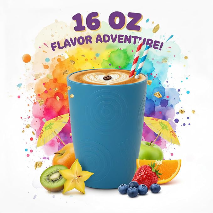 Wrova Wheat Straw Cups Set Alternative to Plastic Cups 16 oz, Reusable Drinking - Image 2