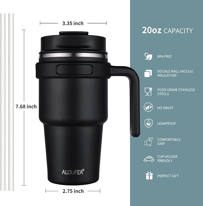 20 oz Insulated Travel Coffee Mug Tumbler - Image 5