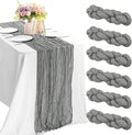 6 Pieces Gray 10FT Cheesecloth Table Runner Boho Gauze Fabric Table Runner by JALANCY