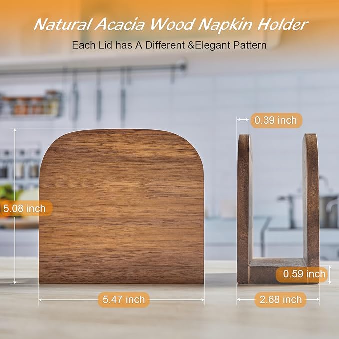 ALELION Acacia Wood Napkin Holder - Image 4