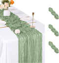 3 Pack Sage Green Cheesecloth Table Runner, 17 x 108 inch, Semi Sheer Boho by ACSUIT