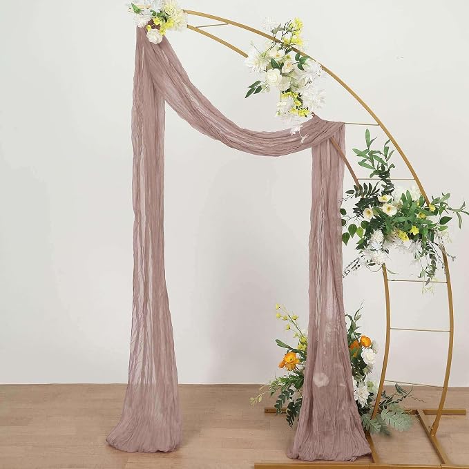 Efavormart 20ft Dusty Rose Gauze Cheesecloth Wedding Arch Drapery Fabric - Image 5