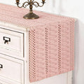 Pink Boho Table Runner Farmhouse Macrame Woven Table Runner 12x90 Inch | Small by MLMC