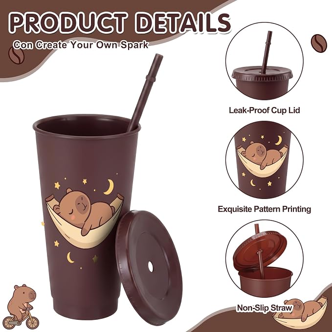 Skylety 24 Pcs Capybara Plastic Tumblers Bulk - Image 3
