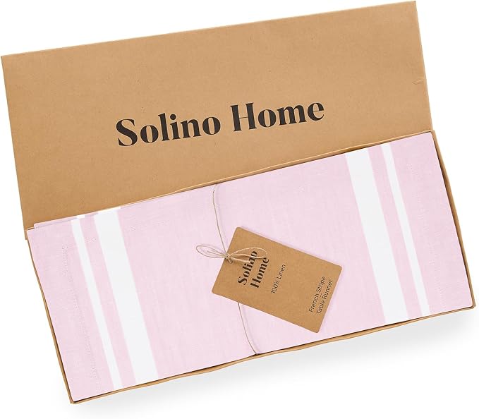 Solino Home 100% Pure Linen Table Runner, 14 x 90 in - Image 5