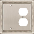 Henne Bery Sunken Pearls Heavy Duty Decorative Wall Plate Switch Plate Outlet Cover (Blank/Duplex, Satin Nickel)