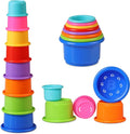 Stacking Cups Baby Toy Educational Cup Stacking Set 8-Pc Rainbow Stackable Cups by TinyTinker