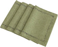 Grelucgo Set of 4 Handcrafted Solid Sage Green Color Dining Table Place-mats by Grelucgo