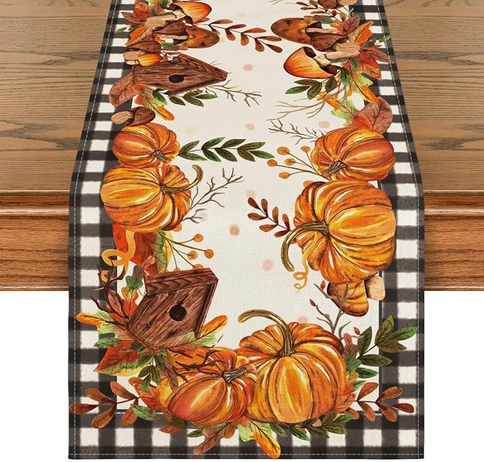 Artoid Mode 210 GSM Fall Table Runner 13x108 Inch Home Party Decor | Buffalo by ArtoidMode