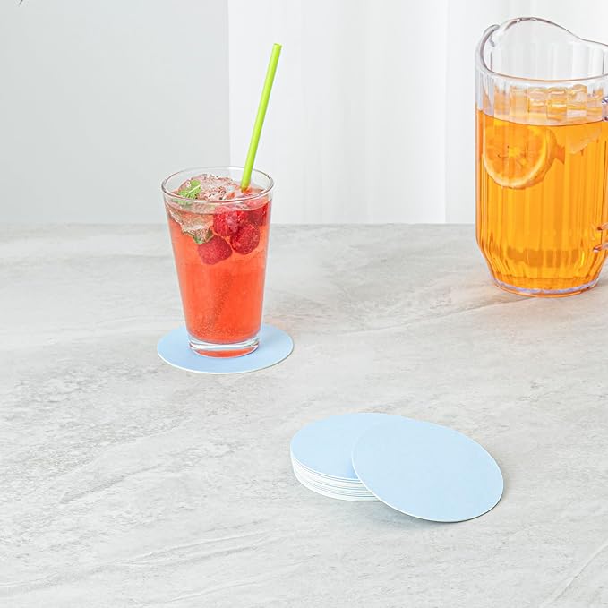 Restaurantware Paper Coasters 1000 Pack of 4 Inch Disposable Beverage Coasters Absorbent for Hot and Cold Drinks Blue Coffee Cup Essentials for Table Decor, Kitchen, Home Patio or Living Room