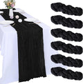 6 Pack Black Cheesecloth Table Runner 35 x 120 Inch | Boho Gauze Fabric by RestfulGlow